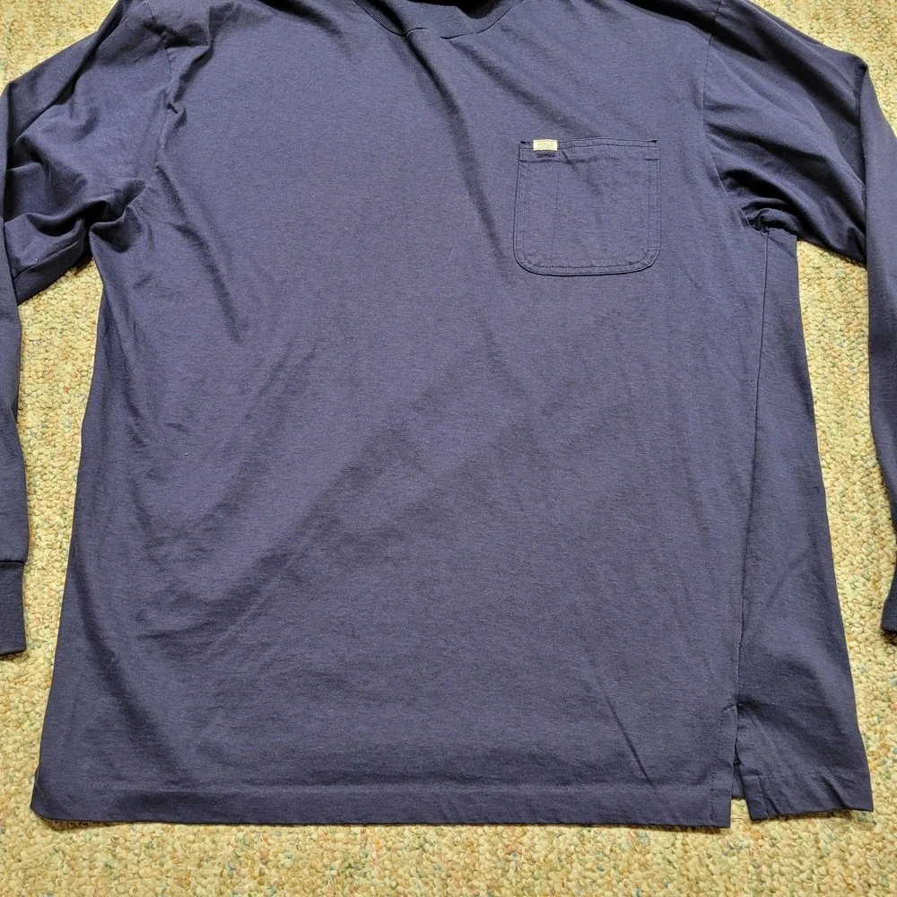 Polo Country Ralph Lauren Shirt Mens Medium Blue Turtleneck Pullover Long Sleeve